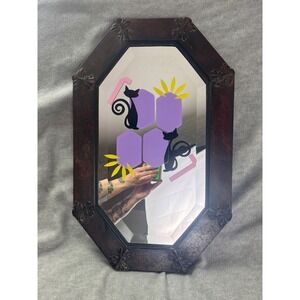 Uttermost Custom Upcycle Octagon Wall Mirror Black Cat Beveled Bronze 22x14